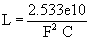 L=2.533e10/F^2*C