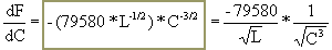 dF/dC=-(79580*(L^-1/2))*C^(-3/2)=-(79580/SQRT(L))*1/(SQRT(C^3))