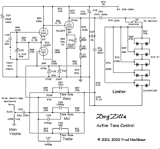 Active Tone/Limiter schematic