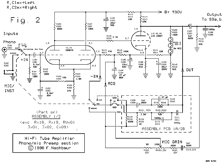 Fig. 2: Phono and Mic/Line Preamplifier