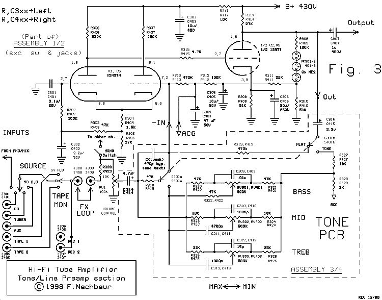 Tone control preamp